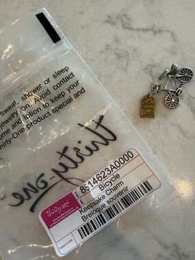 thirty-one Silver Bicycle Charm with Gold Accent